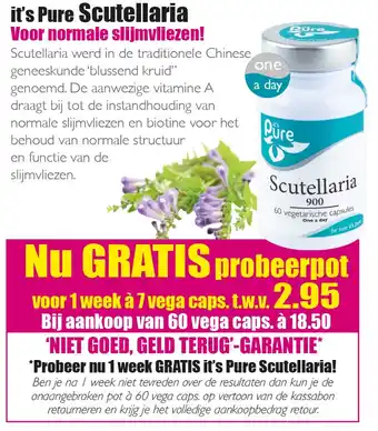 Gezond & Wel it's Pure Scutellaria aanbieding