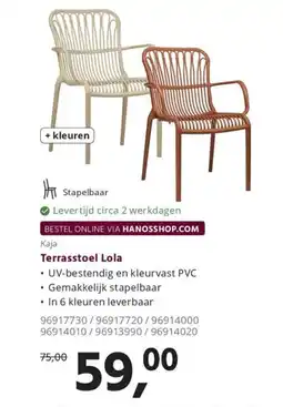 HANOS Kaja Terrasstoel Lola aanbieding