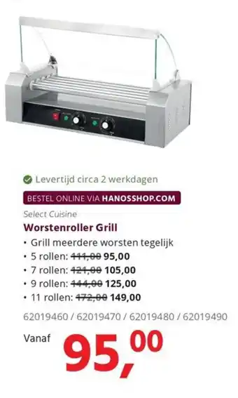 HANOS Select cuisine worstenroller grill aanbieding