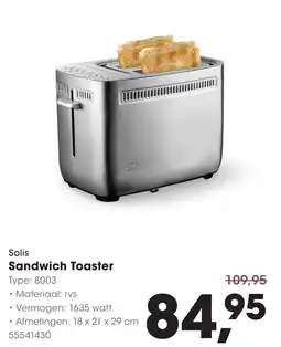 HANOS Solis sandwich toaster aanbieding