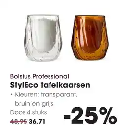 HANOS Bolsius professional styleco tafelkaarsen aanbieding