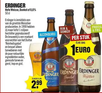 Dirck 3 Erdinger Hefe Weisse, Dunkel Of 0,0% aanbieding