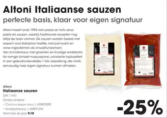 HANOS Altoni Italiaanse Sauzen aanbieding