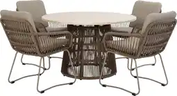 Intratuin Intratuin 4-zits diningset Floris beige met Daphne taupe aanbieding