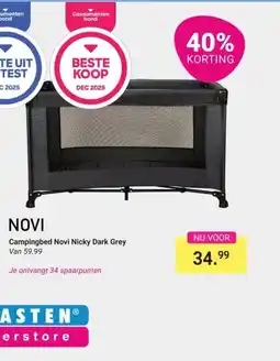 Van Asten BabySuperstore Campingbed Novi Nicky Dark Grey aanbieding