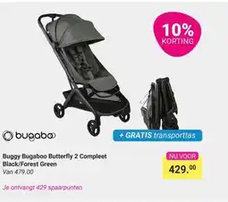Van Asten BabySuperstore Buggy Bugaboo Butterfly 2 Compleet Black/Forest Green aanbieding
