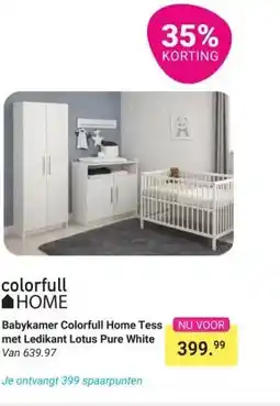 Van Asten BabySuperstore Babykamer Colorfull Home Tess met Ledikant Lotus Pure White aanbieding