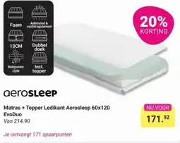 Van Asten BabySuperstore Matras + Topper Ledikant Aerosleep 60x120 EvoDuo aanbieding