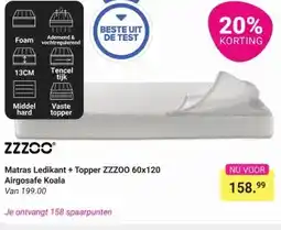 Van Asten BabySuperstore Matras Ledikant + Topper ZZZOO 60x120 Airgosafe Koala aanbieding