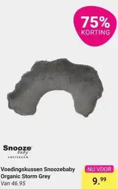 Van Asten BabySuperstore Voedingskussen Snoozebaby Organic Storm Grey aanbieding