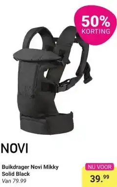 Van Asten BabySuperstore Buikdrager Novi Mikky Solid Black aanbieding