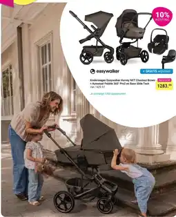Van Asten BabySuperstore Kinderwagen Easywalker Harvey NXT Chestnut Brown + Autostoel Pebble 360° Pro2 en Base Slide Tech aanbieding
