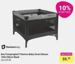 Van Asten BabySuperstore Box/Campingbed Titanium Baby Smart Mason 100x100cm Black aanbieding