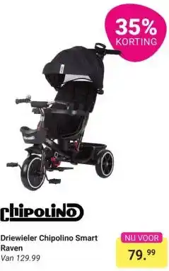 Van Asten BabySuperstore Driewieler Chipolino Smart Raven aanbieding