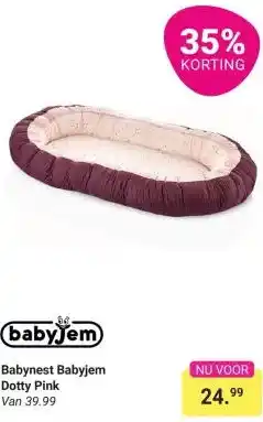 Van Asten BabySuperstore Babynest Babyjem Dotty Pink aanbieding