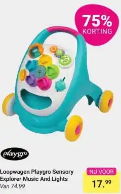 Van Asten BabySuperstore Loopwagen Playgro Sensory Explorer Music And Lights aanbieding