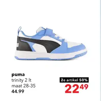 Scapino Puma Rebound V6 Low kinder sneakers blauw wit aanbieding