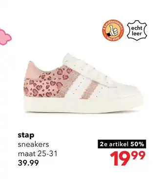 Scapino Stap sneakers meisjes met roze hartjes aanbieding