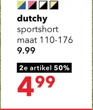 Scapino Dutchy kinder voetbalshort blauw geel aanbieding