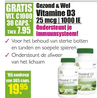 Gezond & Wel Gezond & Wel Vitamine D3 25 mcg | 1000 IE aanbieding