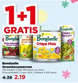 PLUS Bonduelle Groenteconserven aanbieding