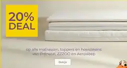 Prenatal op alle matrassen, toppers en hoeslakens van Prénatal, ZZZOO en Aerosleep aanbieding