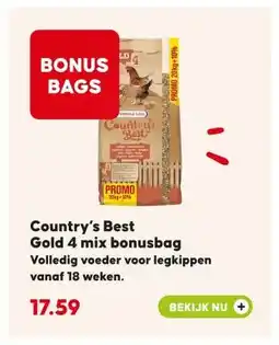 Pets Place Country's Best Gold 4 mix bonusbag aanbieding