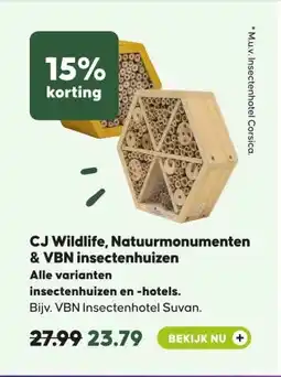 Pets Place CJ Wildlife, Natuurmonumenten & VBN insectenhuizen aanbieding