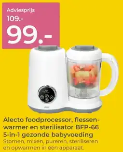 Prenatal Alecto foodprocessor, flessen- warmer en sterilisator BFP-66 5-in-1 gezonde babyvoeding aanbieding