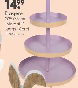 Marskramer Etagere metaal, 3 laags, ø25*h35cm, coral lilac aanbieding