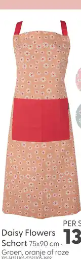 Marskramer Daisy flowers schort groen 75x90 cm aanbieding