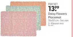 Marskramer Daisy flowers placemat mix colours 35x50 set 3 aanbieding