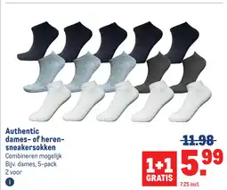 Makro Authentic dames- of herensneakersokken aanbieding