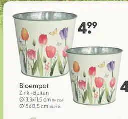 Marskramer Bloempot zink buiten dia 15 cm h 13,5 cm aanbieding