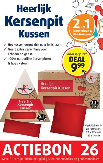 Lucovitaal Heerlijk Kersenpit Kussen aanbieding