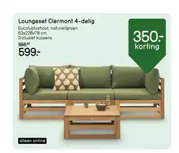 Leen Bakker Bekijk Loungeset Clermont 4-delig incl. kussens van 599,- voor 357,-[link] aanbieding