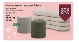 Leen Bakker Bekijk Hocker Wenen en poef Fitero 30% korting[link] aanbieding