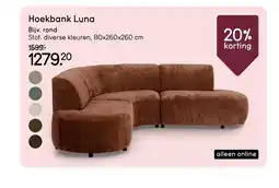 Leen Bakker Bekijk Hoekbank Luna 20% korting[link] aanbieding