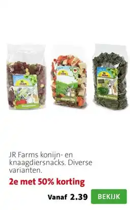 Intratuin JR Farms konijn- en knaagdiersnacks. Diverse varianten. aanbieding