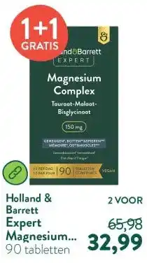 Holland & Barrett Expert Magnesium Complex Tauraat-Malaat-Bisglycinaat 150mg aanbieding