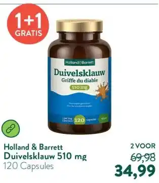 Holland & Barrett Duivelsklauw 510 mg aanbieding