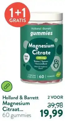 Holland & Barrett Magnesium Citraat Gummies 100mg - 60 gummies aanbieding