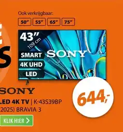 Expert Sony K-43S39BP (2025) BRAVIA 3 aanbieding