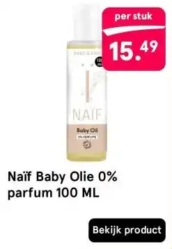 Etos Naïf Baby Olie 0% parfum 100 ML aanbieding