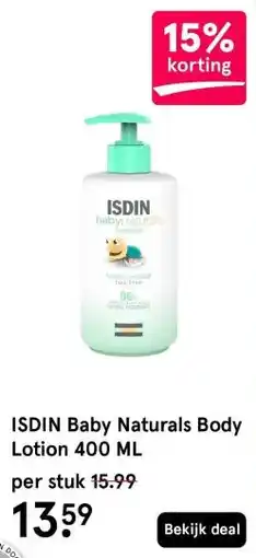Etos ISDIN Baby Naturals Body Lotion 400 ML aanbieding