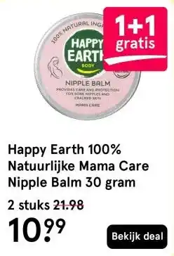 Etos Happy Earth 100% Natuurlijke Mama Care Nipple Balm 30 gram aanbieding