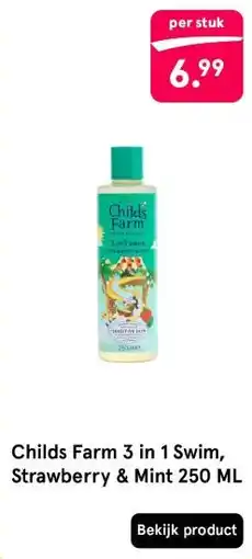 Etos Childs Farm 3 in 1 Swim, Strawberry & Mint 250 ML aanbieding