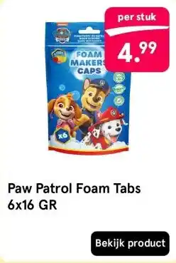 Etos Paw Patrol Foam Tabs 6x16 GR aanbieding