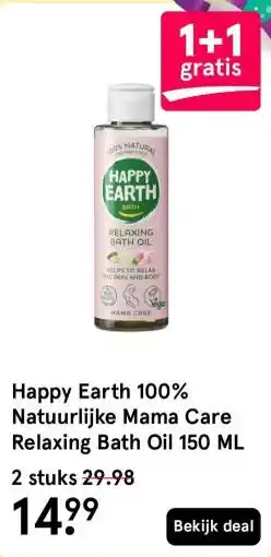 Etos Happy Earth 100% Natuurlijke Mama Care Relaxing Bath Oil 150 ML aanbieding