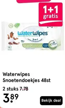 Etos Waterwipes Snoetendoekjes 48st aanbieding